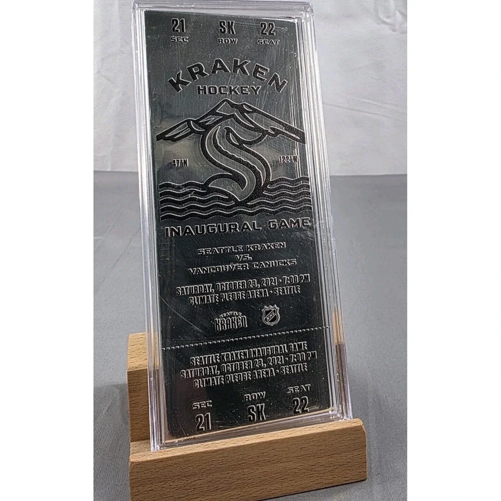 Seattle Kraken First Home Inaugural Game‎ Opening Night Silver Ticket Vs Canucks